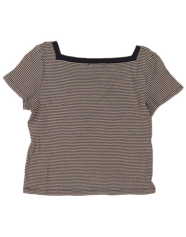 Damska koszulka Chaps Top UK 18 XL, czarna, bawełniana w prążki