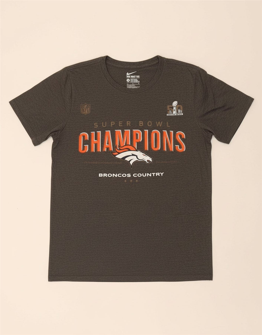 NIKE Mens Denver Broncos Graphic T-Shirt Top Small Grey
