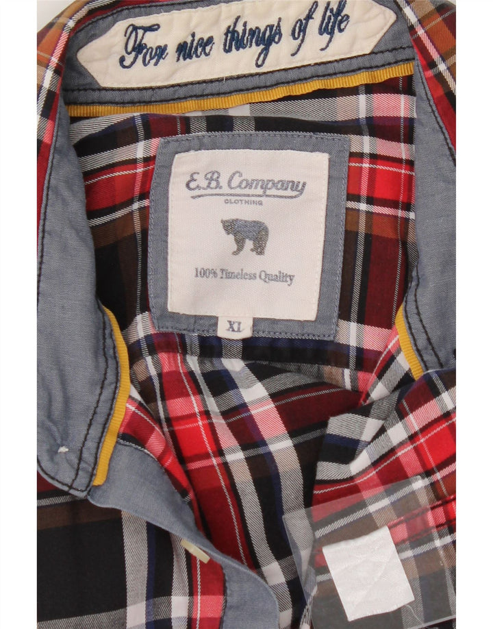 E.B. COMPANY Mens Flannel Shirt XL Red Check Cotton Vintage E.B. Company and Second-Hand E.B. Company from Messina Hembry 