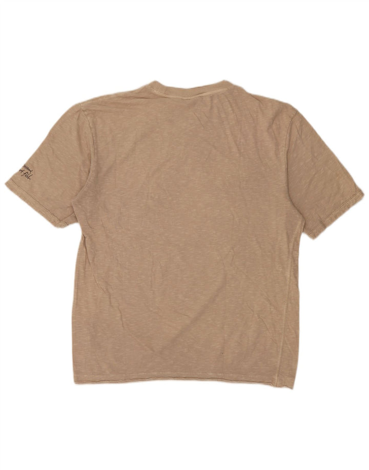 Weird Fish Mens T-Shirt Top Large Beige Flecked Cotton