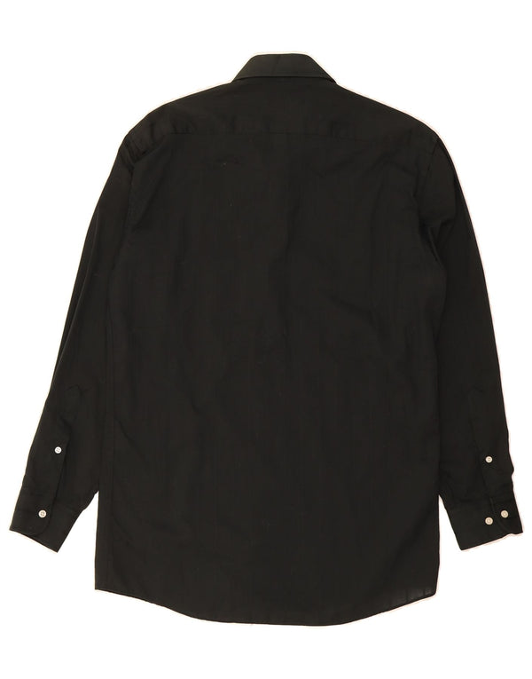 PIERRE CARDIN Mens Shirt Size 15 Medium Black Cotton