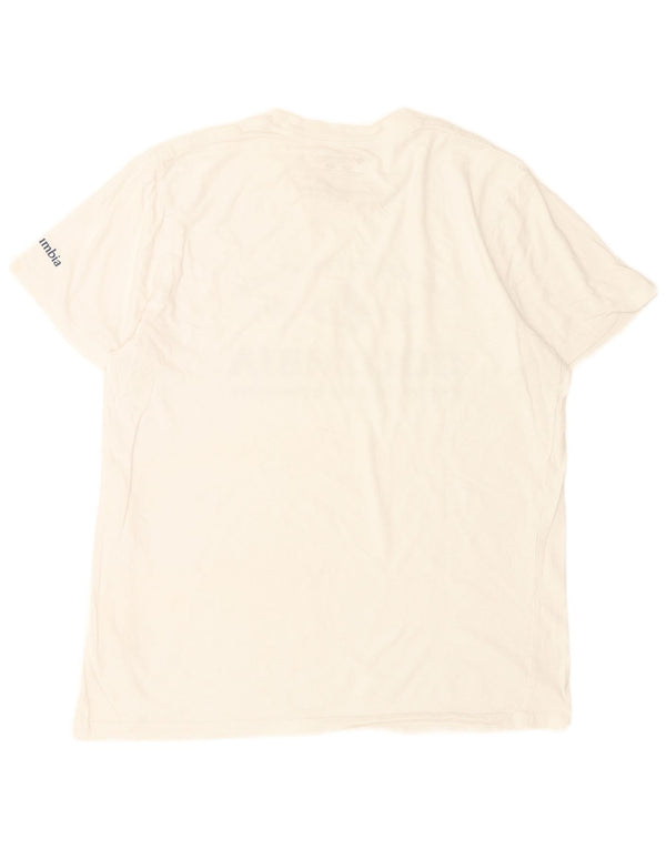 Columbia Mens Graphic T-Shirt Top Medium White Cotton