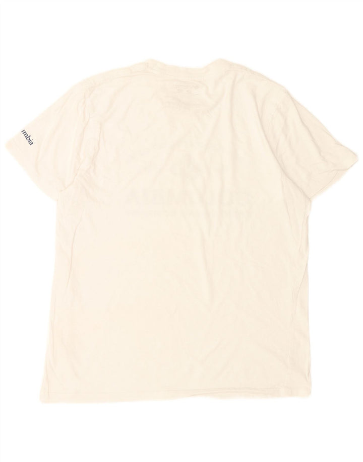 Columbia Herre grafisk T-shirt Top Medium hvid bomuld