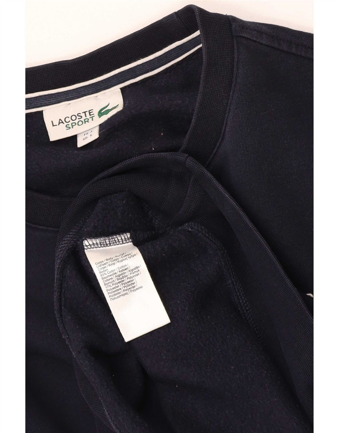 Lacoste Mens Sweatshirt Jumper Size 3 Small Navy Blue Cotton