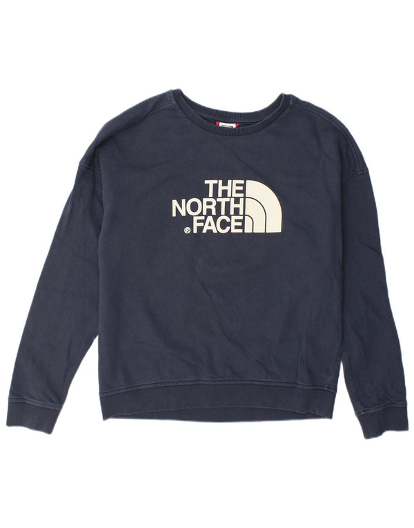 The North Face Womens Graphic Sweatshirt Jumper UK 14 Medium Navy Blue