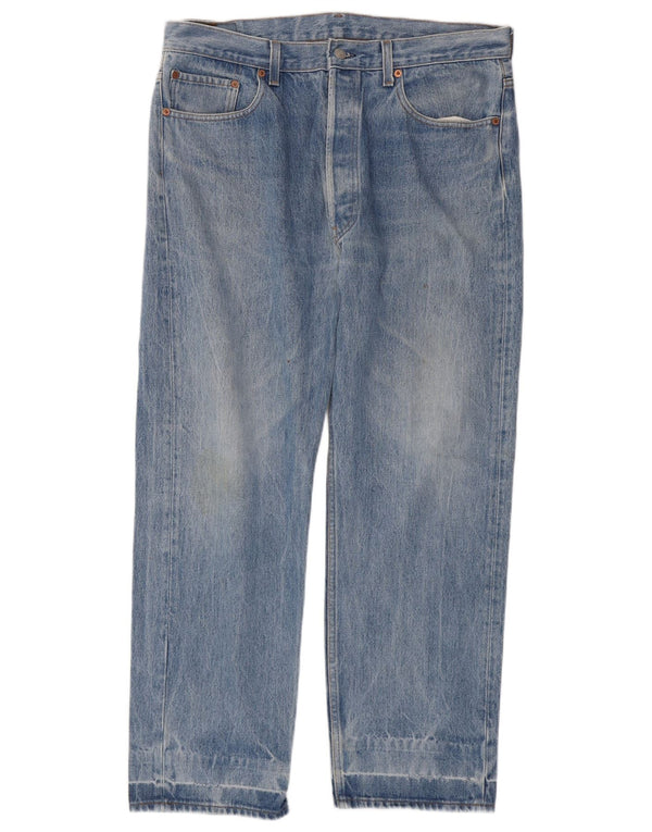 Levi's Mens 501 egyenes farmer W38 L29 kék pamut