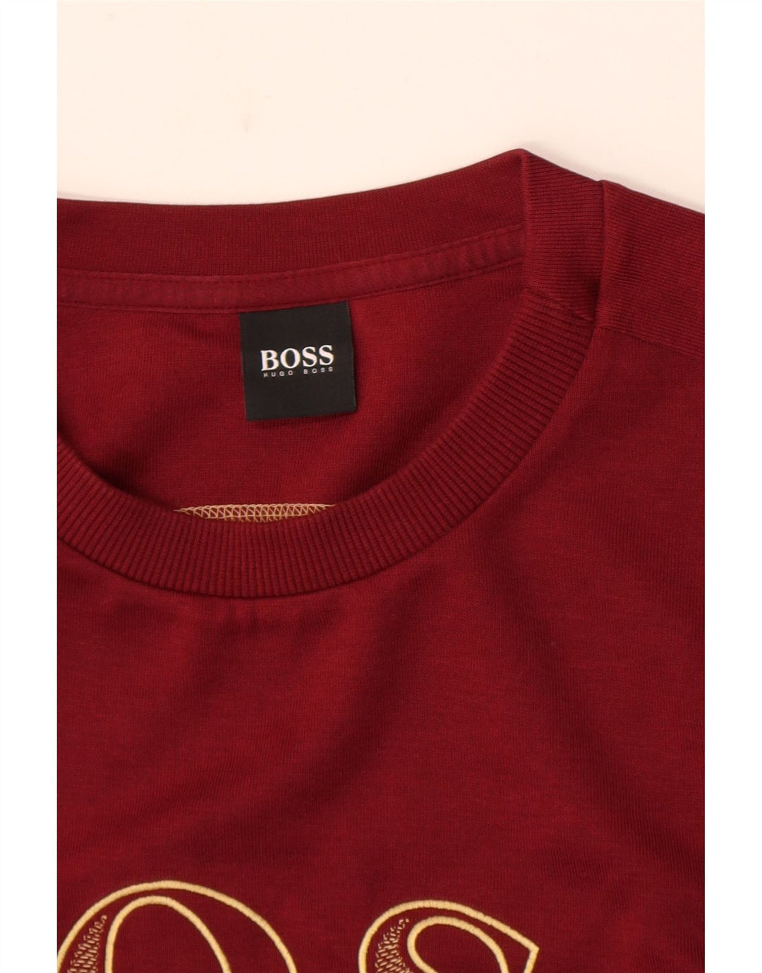 Felpa grafica da uomo Hugo Boss, maglione medio bordeaux