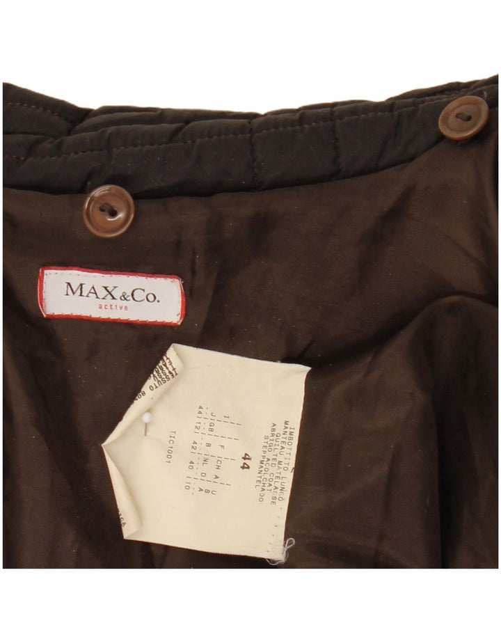 Max & Co. Womens Padded Coat UK 12 Medium Brown Polyester