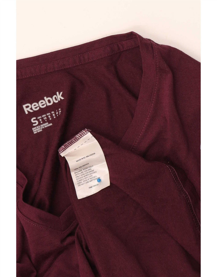 Reebok Damen T-Shirt Top UK 10 Small Burgunderrot Polyester