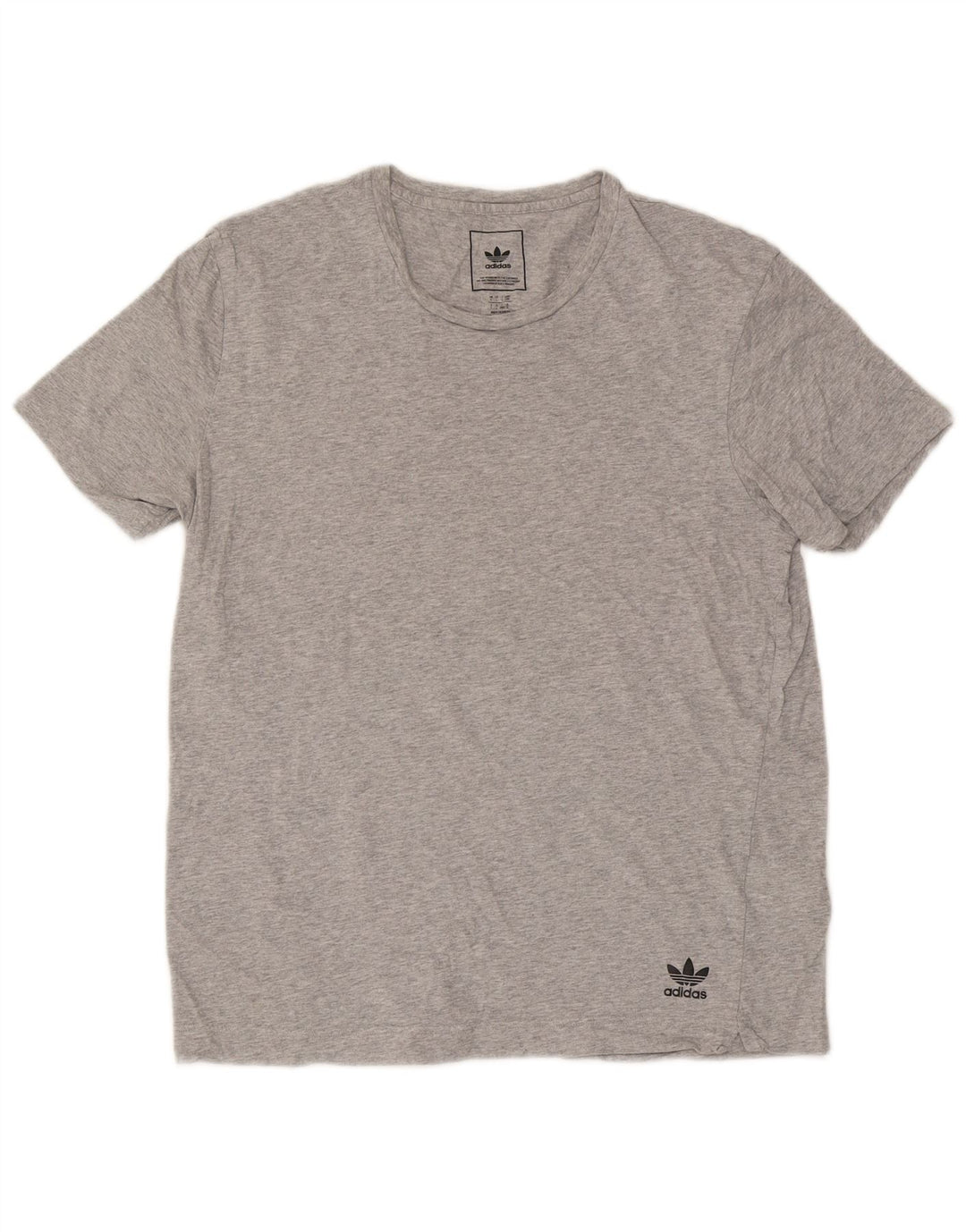 Adidas Mens T-Shirt Top Large Grey Flecked Cotton