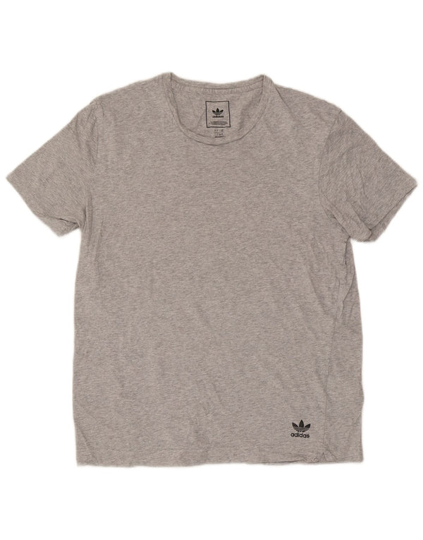 T-shirt da uomo Adidas Top grande in cotone chiazzato grigio