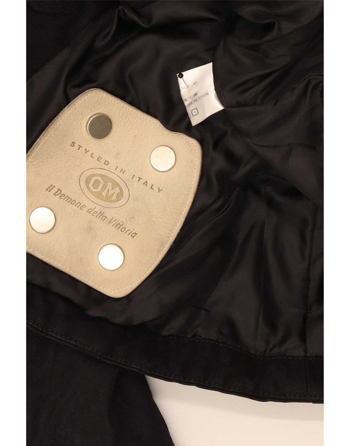 Giacca vintage da donna IT 40 piccola in cotone nero
