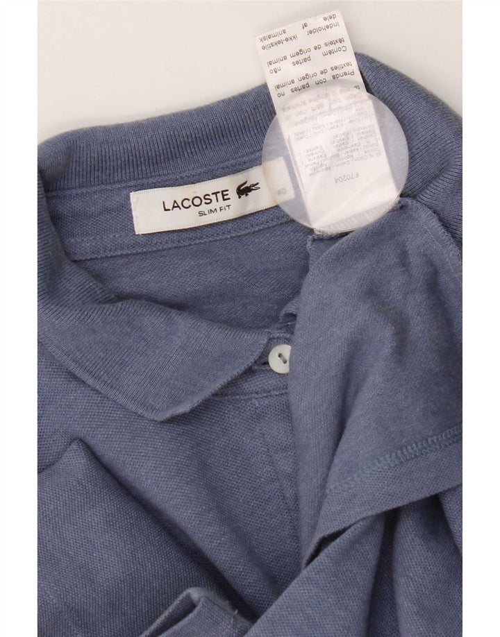 Lacoste Womens Slim Fit Polo Shirt Size 40 Medium Blue Cotton