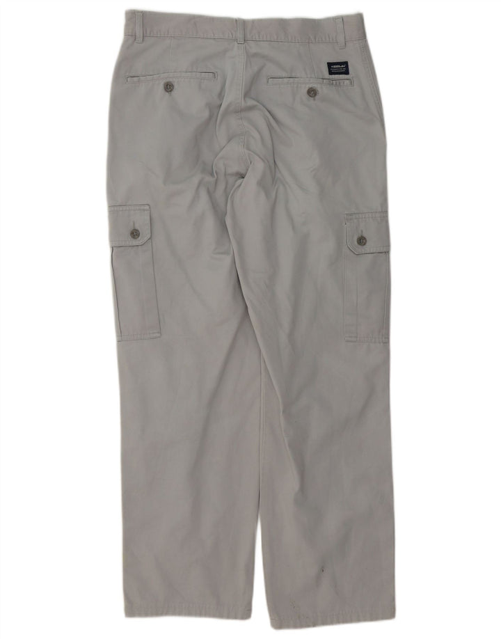 KEEGAN Herren gerade Cargohose IT 48 Medium W32 L30 Grau Baumwolle