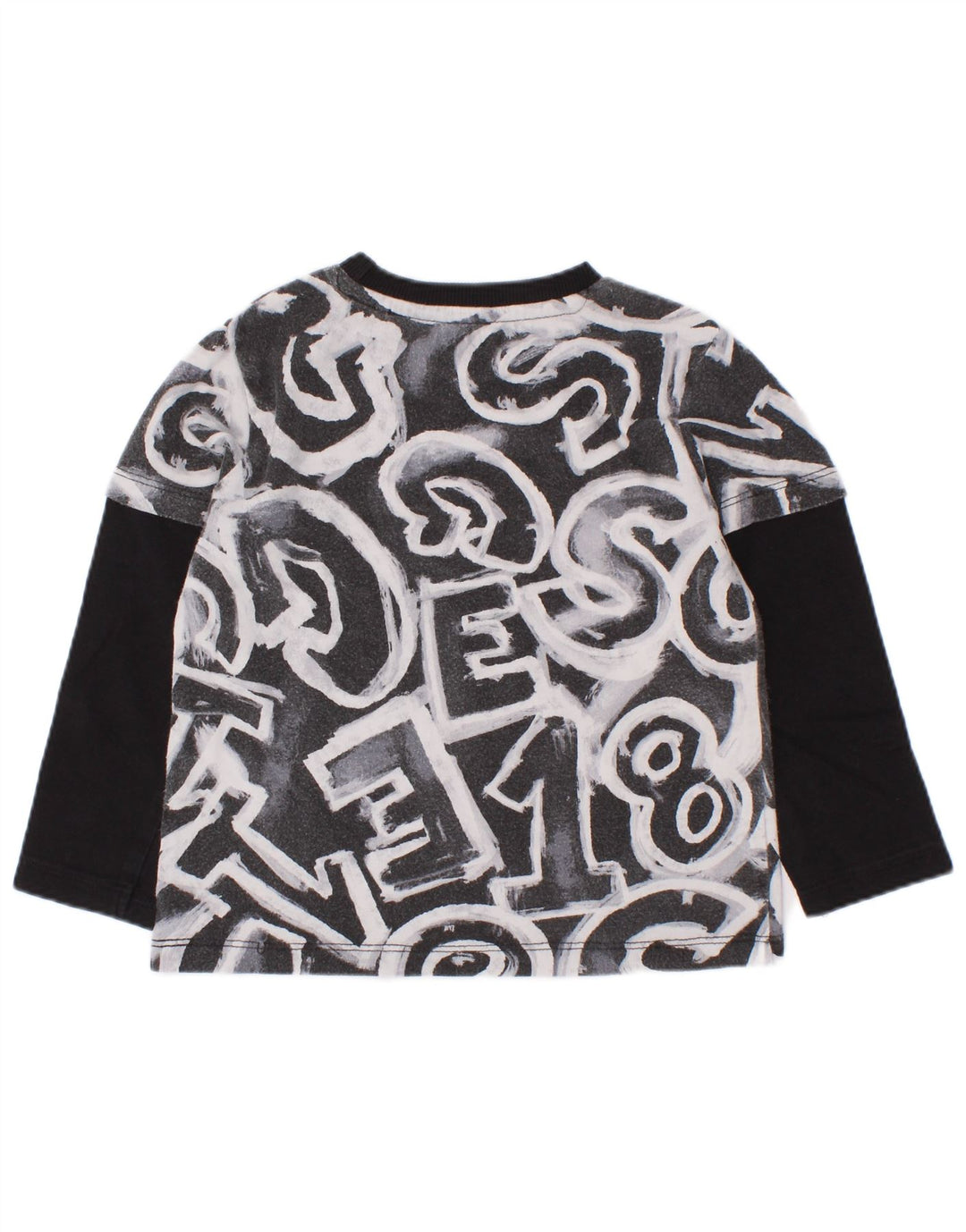 Guess Baby Boys Graphic Top Long Sleeve 18-24 Months Black