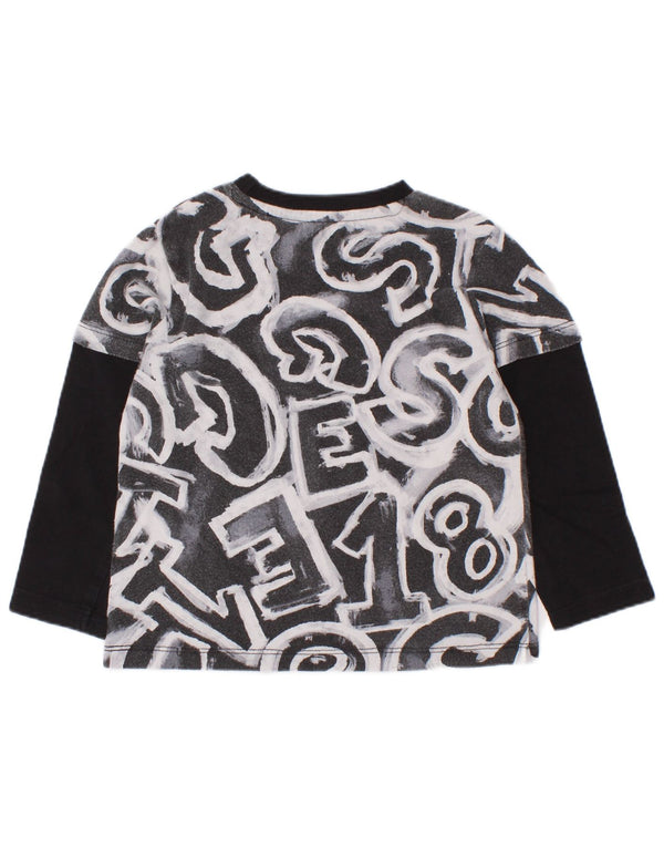 Guess Baby Boys Graphic Top Manga Larga 18-24 Meses Negro