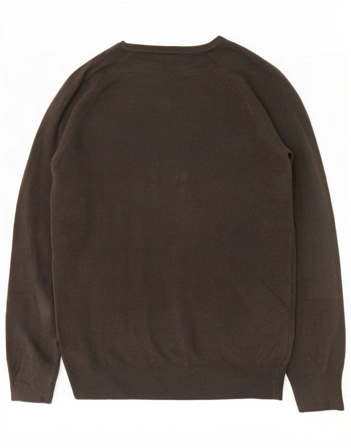 Marks & Spencer Mens V-Neck Jumper Sweater Medium Grey Acrylic