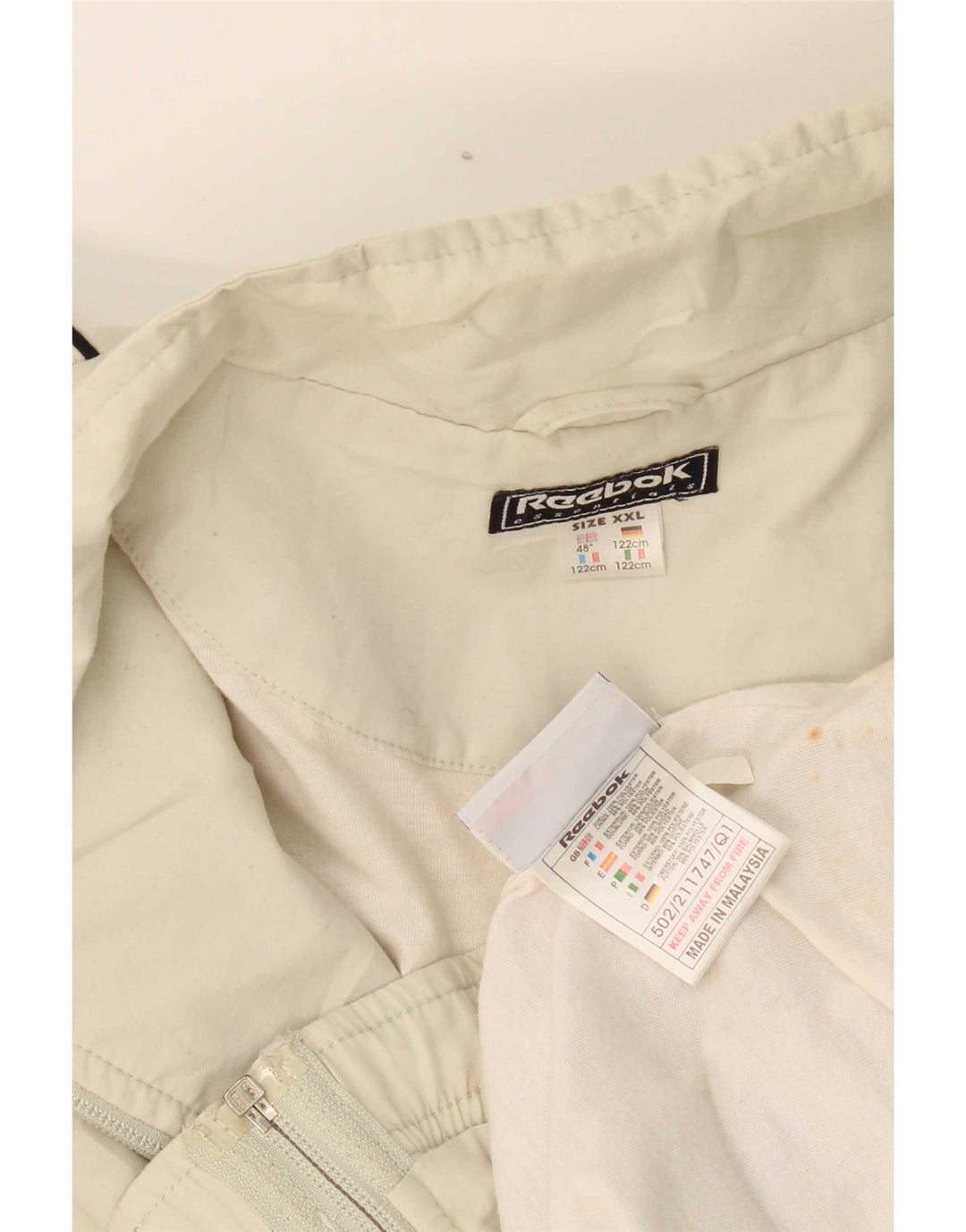 Reebok Træningsdragt til mænd Topjakke 2XL Hvid Polyester