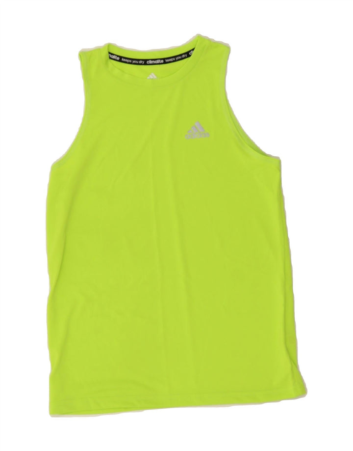 ADIDAS Boys Climalite Vest Top 10-11 Years Medium Green Polyester Vintage Adidas and Second-Hand Adidas from Messina Hembry 