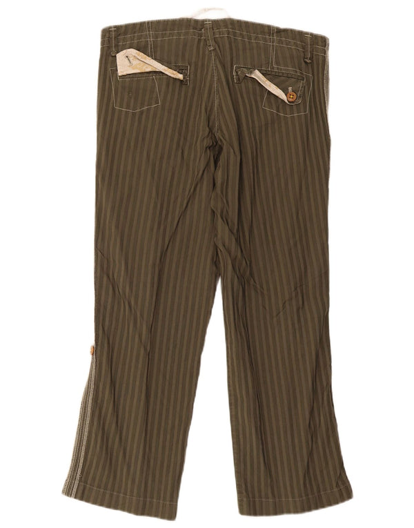 Pantaloni chino dritti da donna Hugo Boss W34 L27 a righe kaki