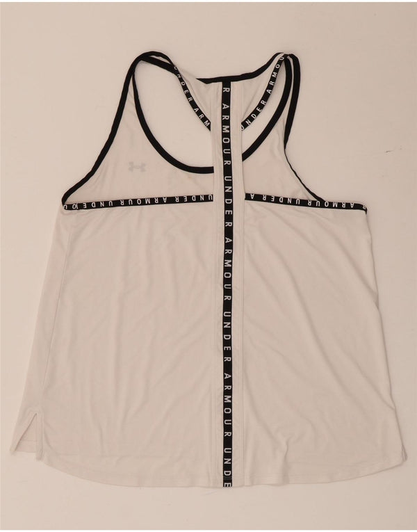 Canottiera grafica da donna Under Armour Heat Gear UK 14 grande bianca