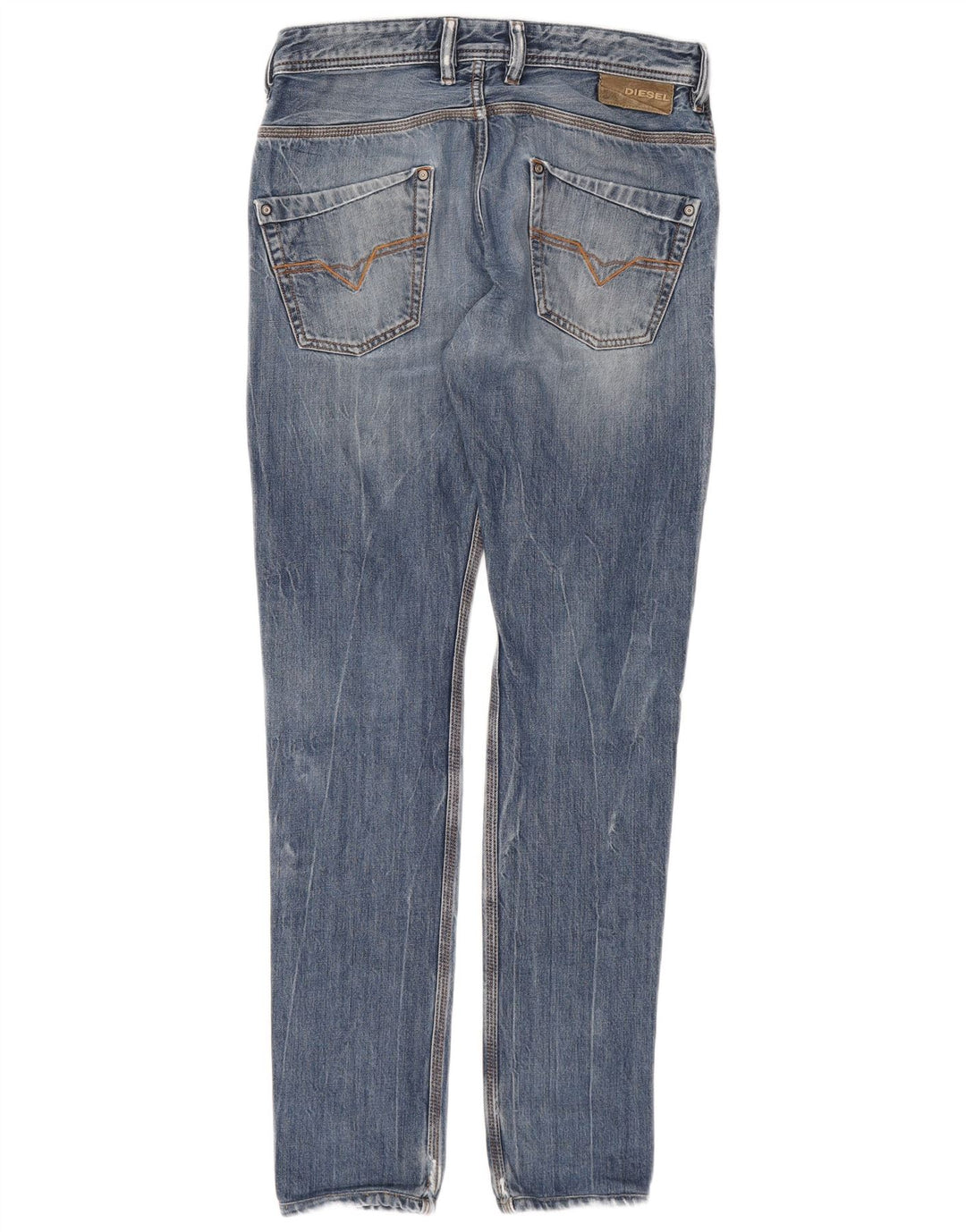 DIESEL Womens Krooley Distressed Slim Jeans W29 L34 Blue Cotton