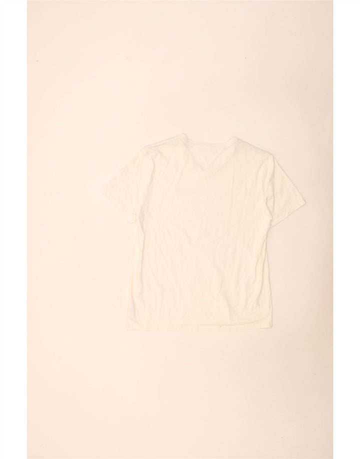 Tommy Hilfiger Mens T-Shirt Top Large White Cotton