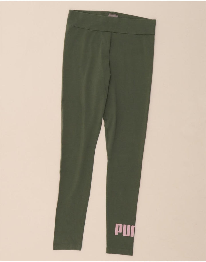 PUMA Womens Graphic Leggings UK 12 Medium Khaki Vintage Puma and Second-Hand Puma from Messina Hembry 