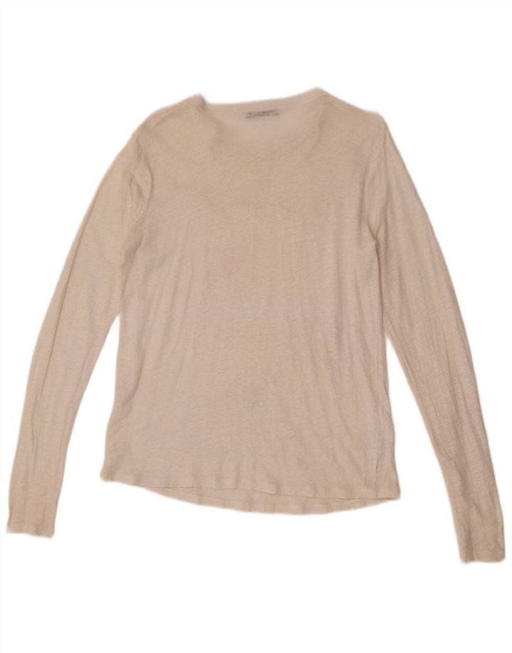 Zara Dame Top Langærmet UK 12 Medium Off White Floral