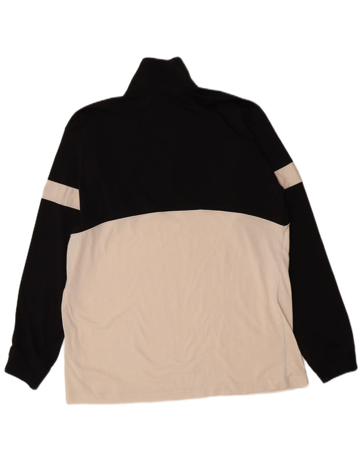 Champion Mens Zip Neck Graphic Pullover Tracksuit Top XL Black Colourblock