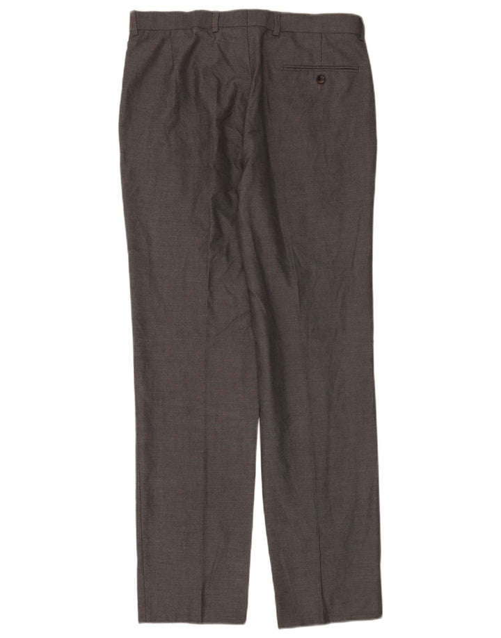 Marks & Spencer Mens Tailored Fit Straight Suit Trousers W32 L33 Grey