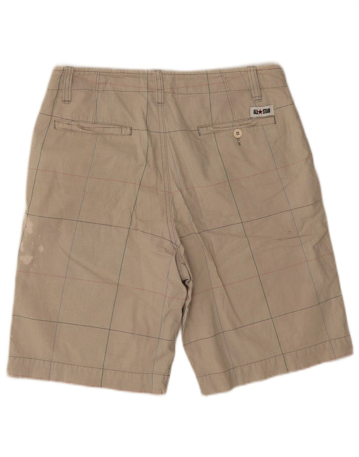 Converse Mens Chino Shorts Small W28 Beige Check Cotton