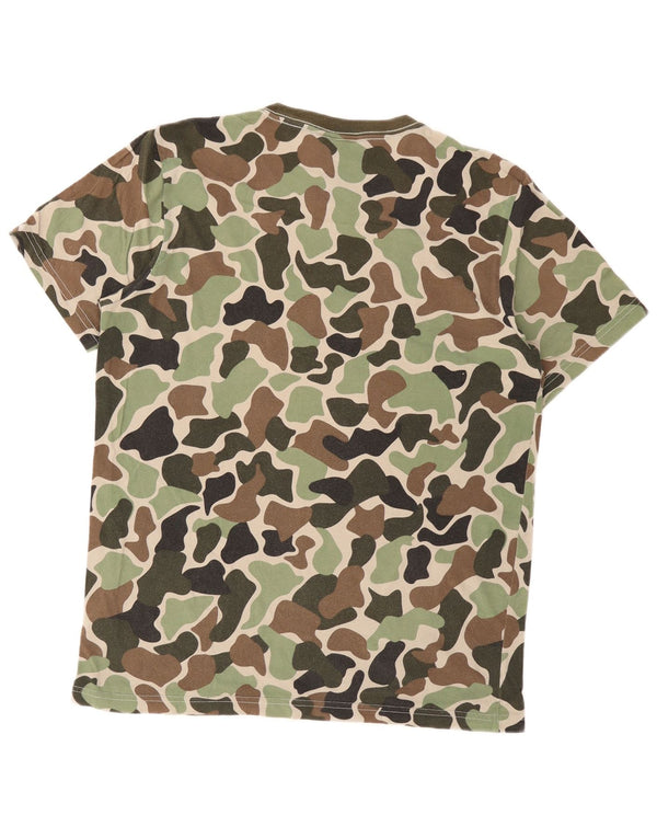 Adidas Herre grafisk T-shirt Top Medium Grøn Camouflage Bomuld