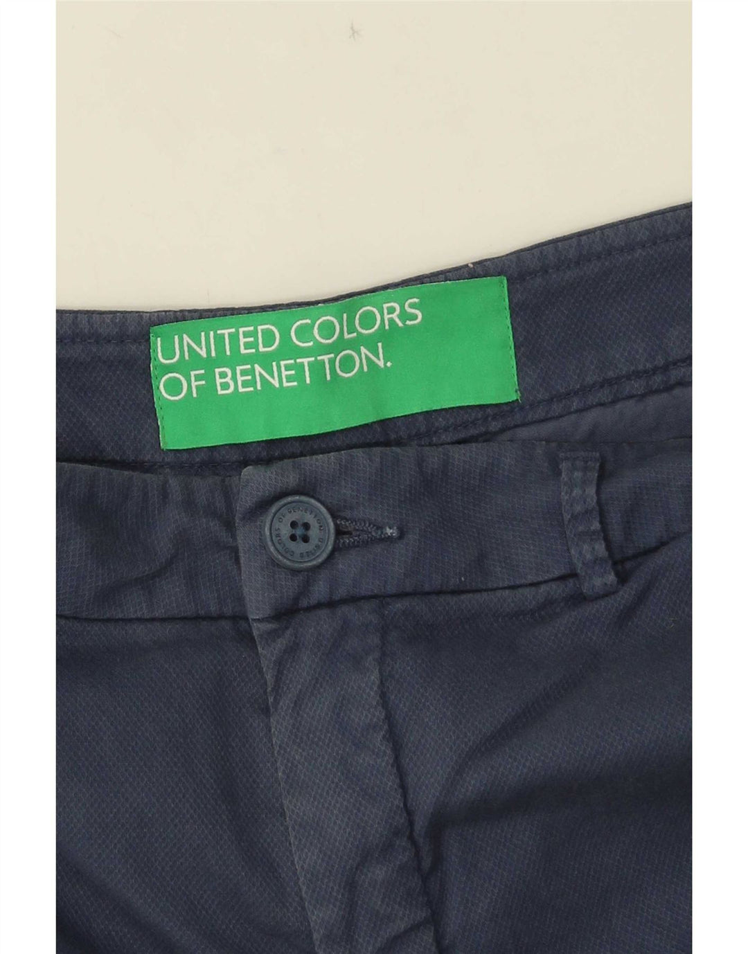 Benetton Womens Chino Shorts W30 Medium Navy Blue