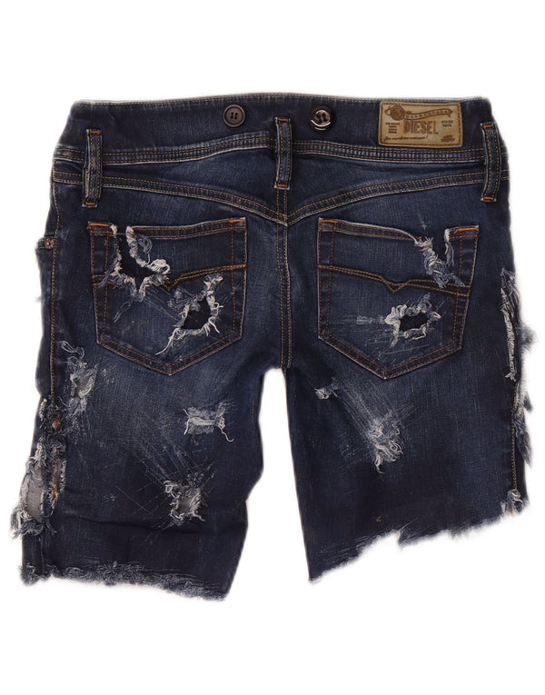 Diesel Damen Matic Skinny Slim Jeansshorts W28 Mittelmarineblaue Baumwolle