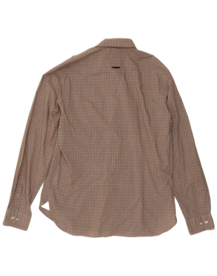 Henry Cottons Mens Slim Fit Shirt Size 43 Large Grey Check