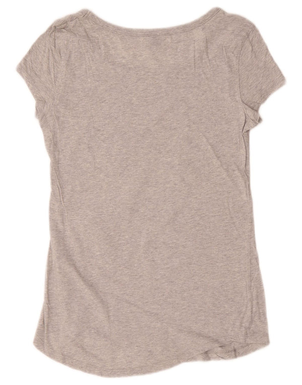 Benetton Dame Disney Grafisk T-Shirt Top UK 10 Lille Grå Bomuld