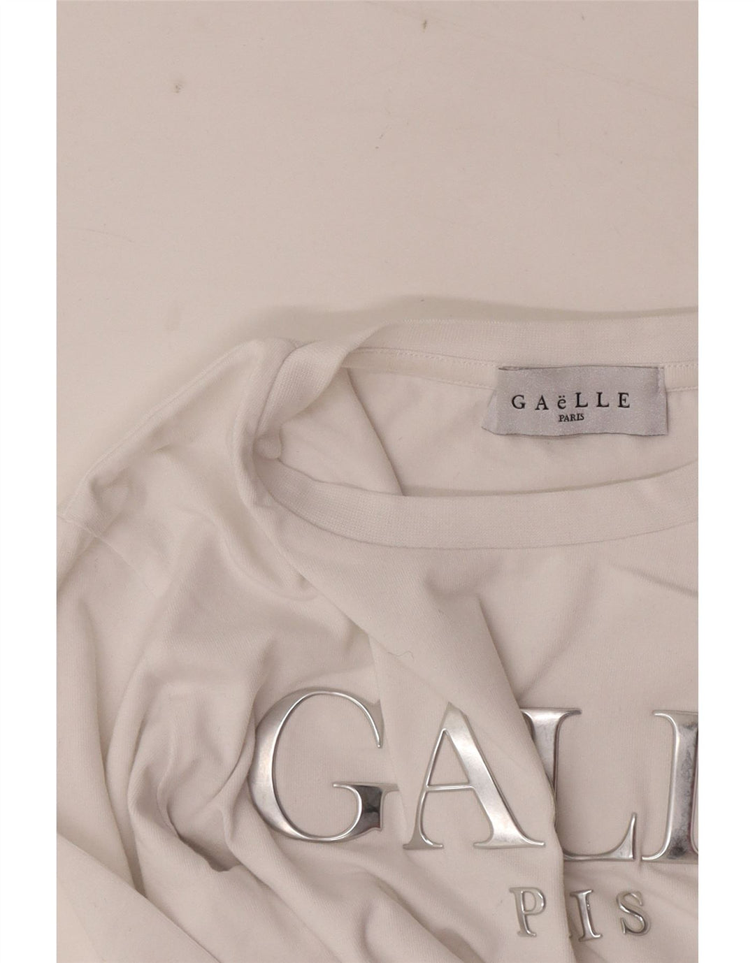Gaelle Womens Graphic Top Long Sleeve UK 6 XS White