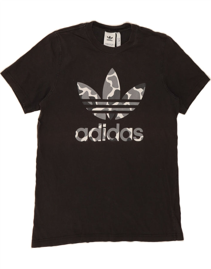 ADIDAS Mens Graphic T-Shirt Top Medium Black Cotton Vintage Adidas and Second-Hand Adidas from Messina Hembry 