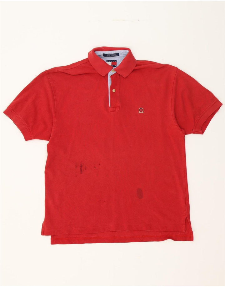 TOMMY HILFIGER Mens Polo Shirt Small Red Cotton Vintage Tommy Hilfiger and Second-Hand Tommy Hilfiger from Messina Hembry 
