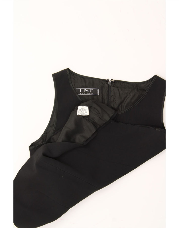 LIST BOUTIQUE Womens Sleeveless Blouse Top IT 40 Small Black Acetate Vintage List Boutique and Second-Hand List Boutique from Messina Hembry 