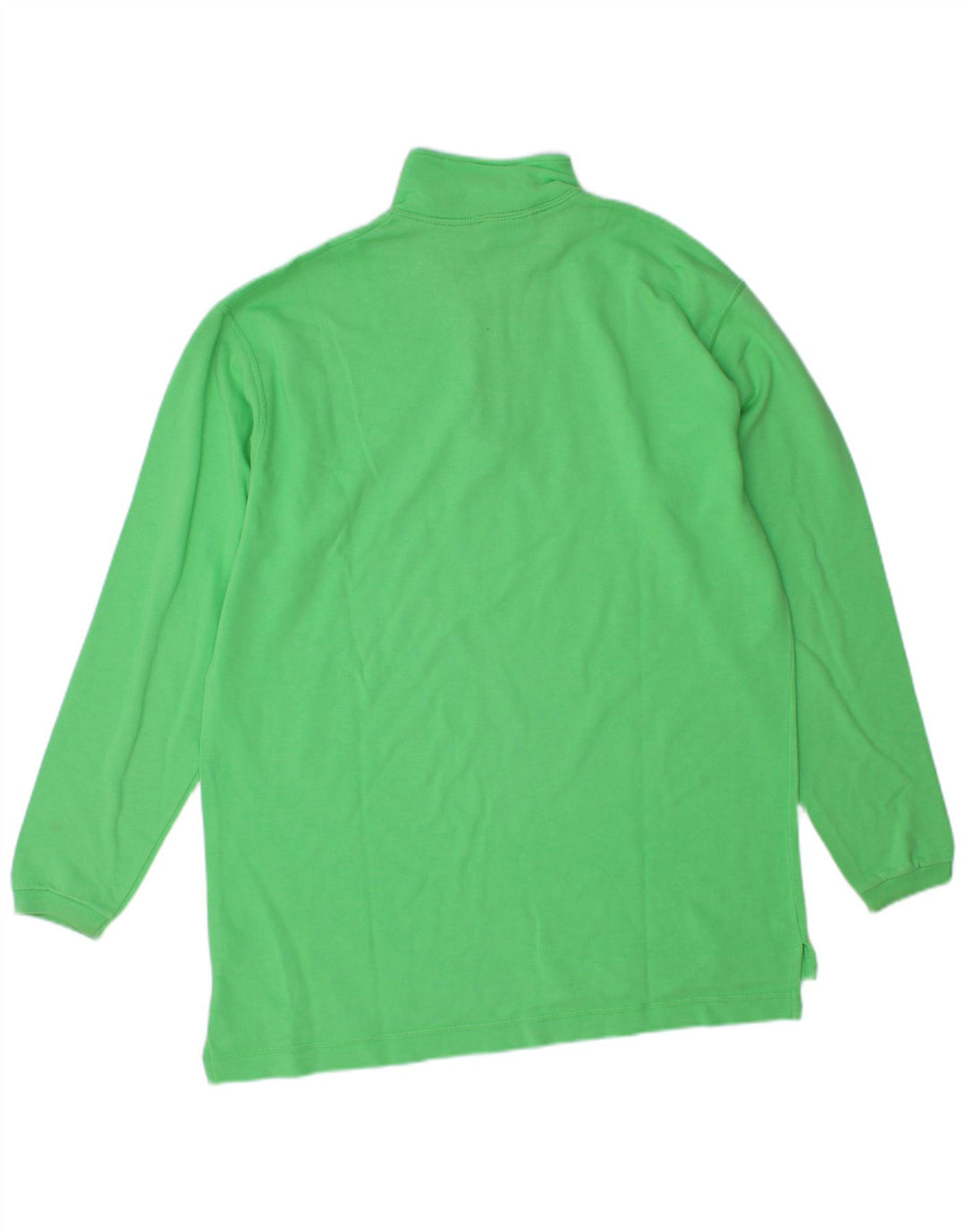 CHAMPION Mens Zip Neck Sweatshirt Jumper Large Green Cotton