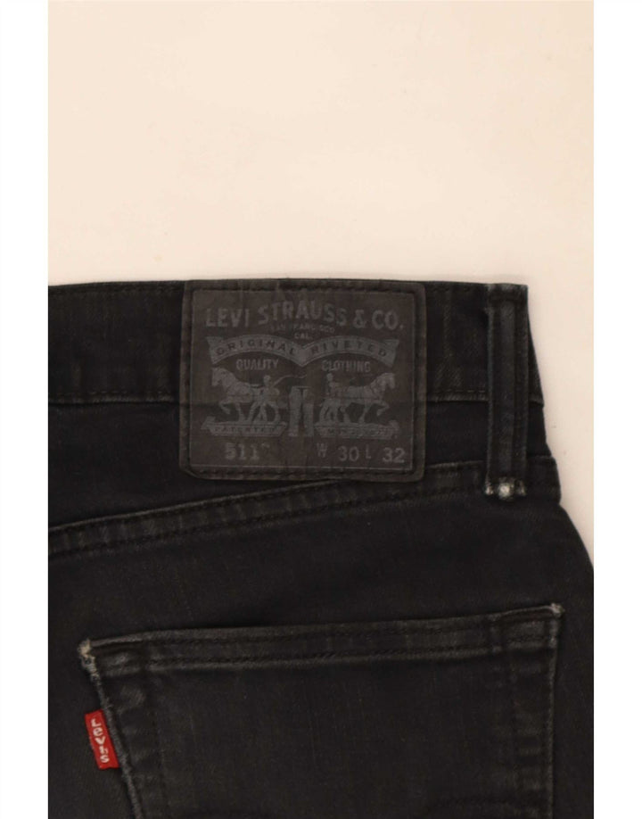Levi's Mens 511 Denim Shorts W30 Medium Black Cotton