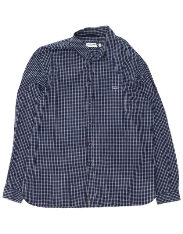 Lacoste Chemise Slim Fit Homme Taille 45 2XL Bleu Marine Check Coton