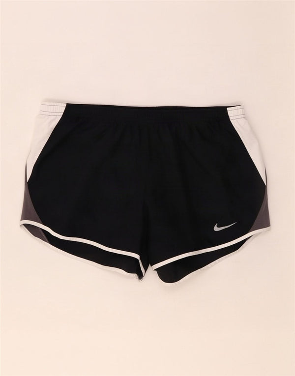 Pantaloncini sportivi Nike da donna Dri Fit UK 14 poliestere color block medio nero