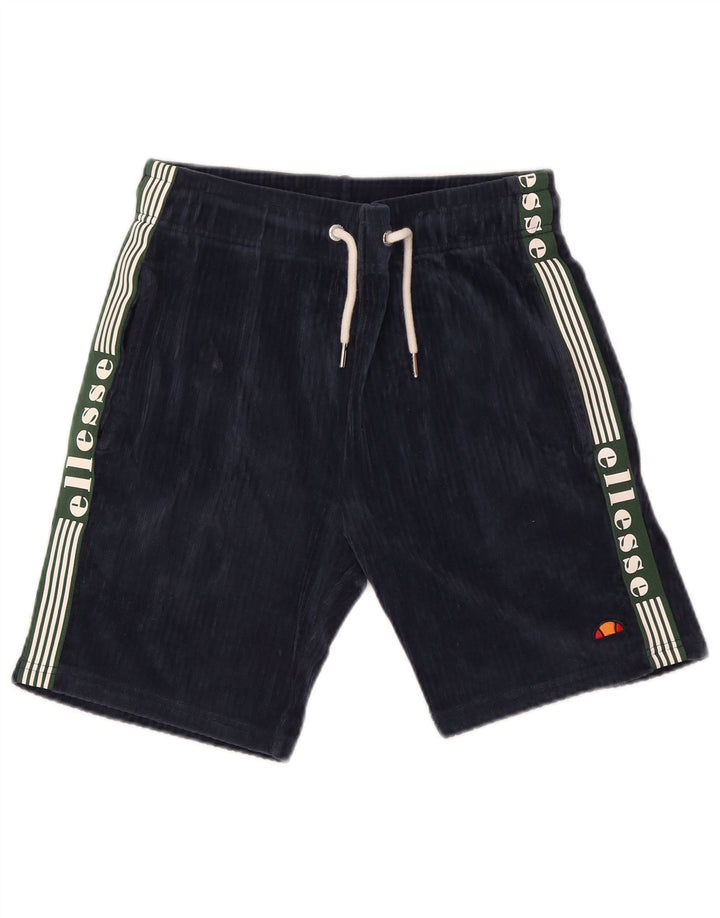 Ellesse Mens Graphic Sport Shorts Small Navy Blue Cotton
