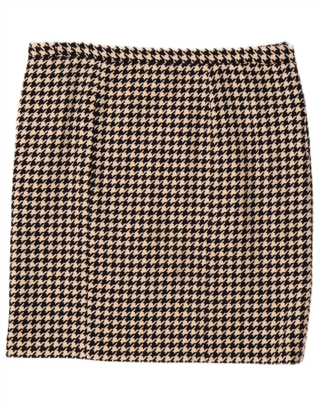 VINTAGE Womens Straight Skirt W36 XL Black Houndstooth