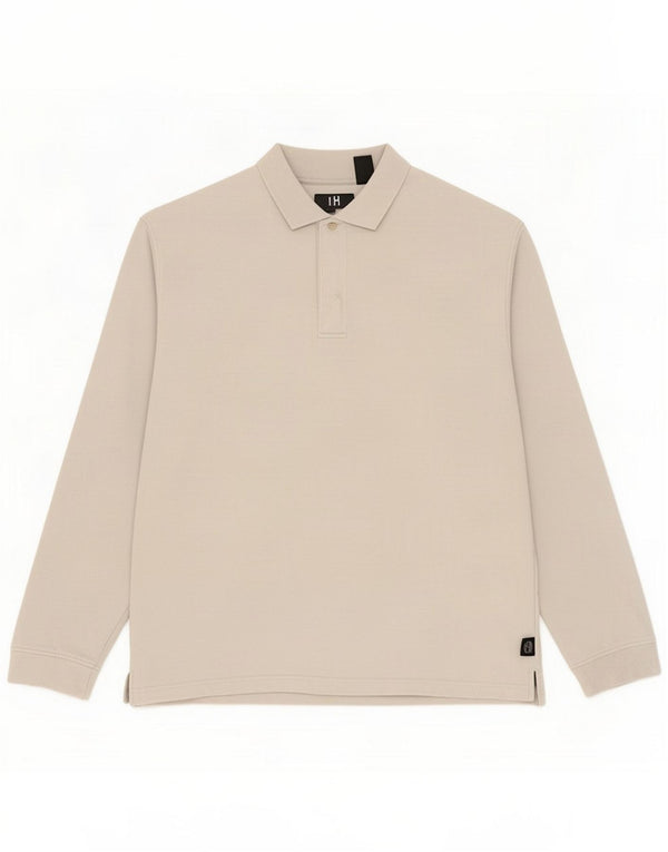 Timberland Mens Long Sleeve Polo Shirt Large Grey Cotton