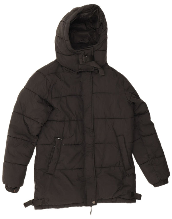 Superdry Veste matelassée surdimensionnée à capuche pour femme UK 8 Small Nylon noir