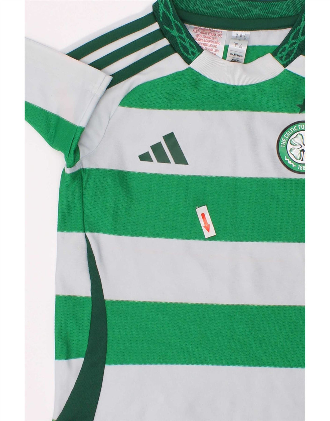 Adidas Boys Graphic T-Shirt Top 4-5 Years Green Striped Polyester